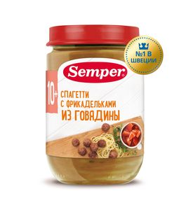 Semper пюре "Спагетти с фрикадельками из говядины" 190гр