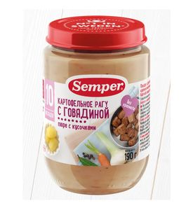 Пюре Semper Картофельное рагу с говядиной, 190гр