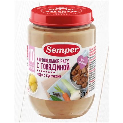 Пюре Semper Картофельное рагу с говядиной, 190гр