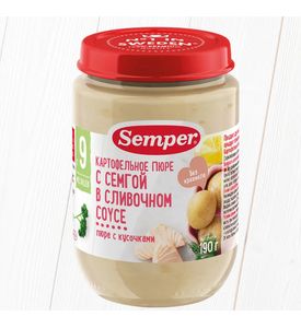 Пюре Semper Картофельное пюре с семгой в сливочном соусе, 190гр