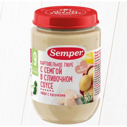 Пюре Semper Картофельное пюре с семгой в сливочном соусе, 190гр