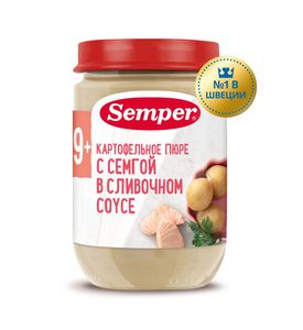 Пюре Semper Картофельное пюре с семгой в сливочном соусе, 190гр
