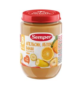Semper пюре "Апельсин, яблоко и банан" 190гр