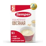 Semper Каша детская Молочная Овсяная без добавок сухая без сахара с 5 месяцев 180 г
