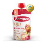 Semper Пюре детское фруктовое яблоко персик каша злаки без сахара с 6 месяцев 120 г 