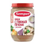 Semper пюре "Овощи с говяжьей печенью" 190гр