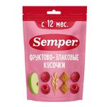 Semper «Фруктово-злаковые кусочки Semper. Яблоко и малина»