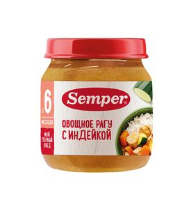 Semper "Овощное рагу с индейкой" 100гр.