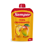Semper фруктовое пюре "Яблоко Манго Персик" пюре 100гр