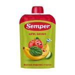 Semper Фруктово-овощное пюре "Яблоко Банан Шпинат Огурец" 100гр