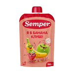 Semper фруктовое пюре "Банан Клубника Яблоко" пюре 100гр