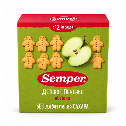 Semper печенье "Детское печенье с яблоком" 120гр Semper печенье "Детское печенье с яблоком" 120гр
