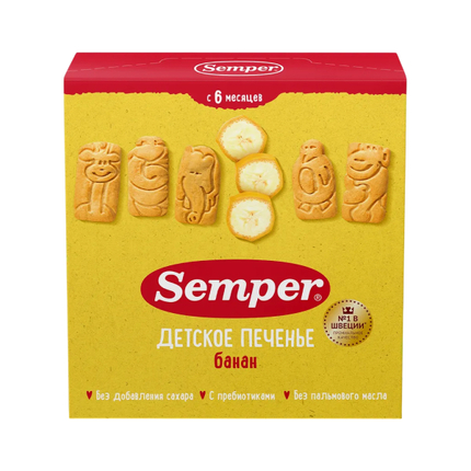 Semper печенье "Детское печенье с бананом" 120гр Semper печенье "Детское печенье с бананом" 120гр