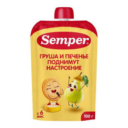 Semper фруктовое пюре "Мультифрукт с Печеньем" 100гр