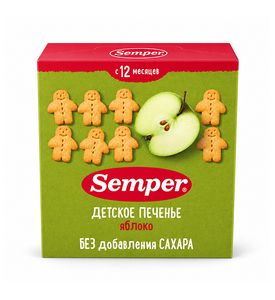 Semper печенье "Детское печенье с яблоком" 120гр