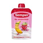 Semper Фруктово-молочное пюре "Банан Клубника с Йогуртом" 100гр