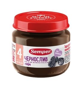 Semper пюре Чернослив пюре 80гр