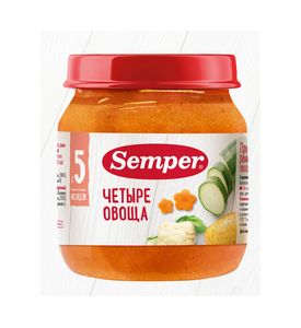 Semper пюре  "4 овоща" 100гр