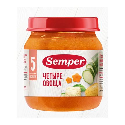 Semper пюре  "4 овоща" 100гр