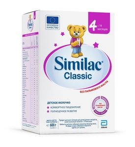 Молочная смесь Similac Classic 4, 18+ мес., картон, 600г