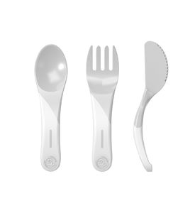 Twistshake Набор приборов (Learn Cutlery). Пастельный серый (Pastel Grey). Возраст 6+m.