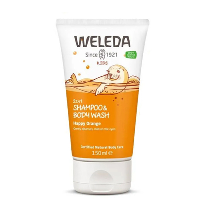 WELEDA  Детский шампунь-гель для волос и тела «Апельсин», 150 мл.