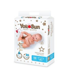 YokoSun Premium Подгузники M (5-10 кг) 62 шт
