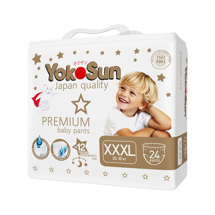 YokoSun Premium Подгузники-Трусики XXXL (20-30 кг) 24 шт YokoSun Premium Подгузники-Трусики XXXL (20-30 кг) 24 шт
