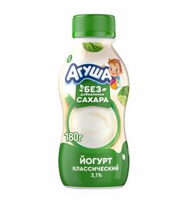 Йогурт Агуша 3,1% бут 180г Классический