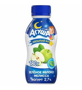 Йогурт Агуша 2,7% бут 180г Засыпайка Яблоко-Мелиса
