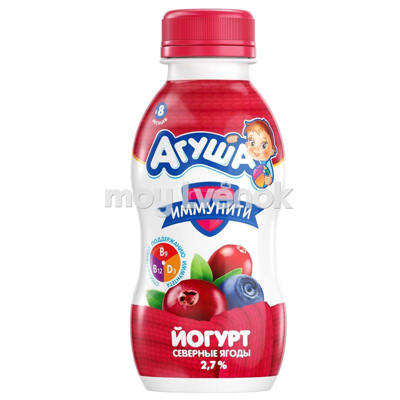 Агуша йогфрчернибрусклюк 2.7%200г бп 12х (4690228034596)
