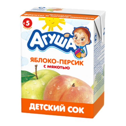 Агуша Сок яблоко-персик  (200мл)