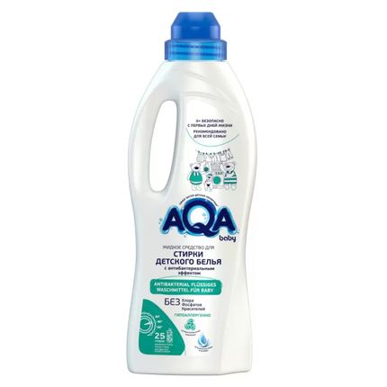 AQA baby Жидкое средство для стирки детского белья с антибактериальным эффектом, 1000 мл