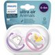 SCF080/06 Пустышка Ultra air Lime для девочки (пингвин,птичка) (0-6) Philips Avent 2шт