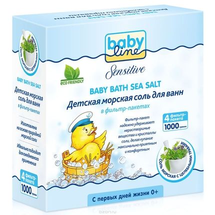 Babyline Детская морская соль д/ванн с целебными травами 1000г