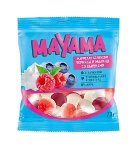 Жев. мармелад "MaYama" малина и черники со сливками 70г.