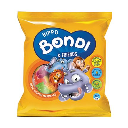 Жевательный мармелад HIPPO BONDI & FRIENDS с витаминами 70г.