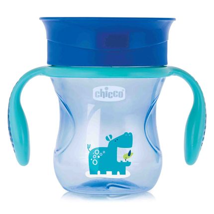 CHICCO Чашка-поильник Perfect Cup (Носик 360) 12мес+, 200 мл., цвет голубой
