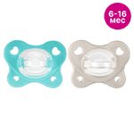 CHICCO Пустышка сил. PHYSIOFORMA DUAL SOFT blue, 6-16 мес, 2 шт