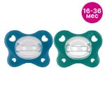 CHICCO Пустышка сил. PHYSIOFORMA DUAL SOFT blue, 16-36 мес, 2 шт