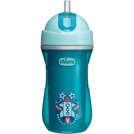 CHICCO Поильник Sport Cup 266 мл, 14 м+, трубочка, голубой