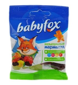 Жевательный мармелад baby fox с витаминами ассорти вкусов 30г