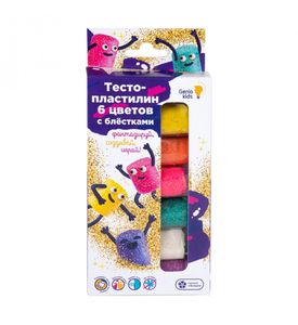 GENIO KIDS	Набор для детской лепки «Тесто-пластилин 6 цветов с блёстками» TA1091