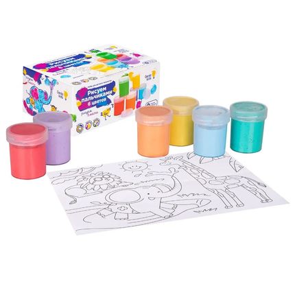 GENIO KIDS Набор для детского творчества Рисуем пальчиками, 6 цветов	 TA1416