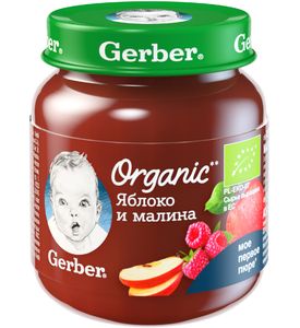 Gerber Organic «Яблоко и малина» 125г