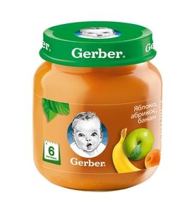 Gerber® Фруктовое пюре Яблоко, абрикос, банан, 130гр