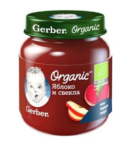 Gerber Organic «Яблоко и свекла» 125г
