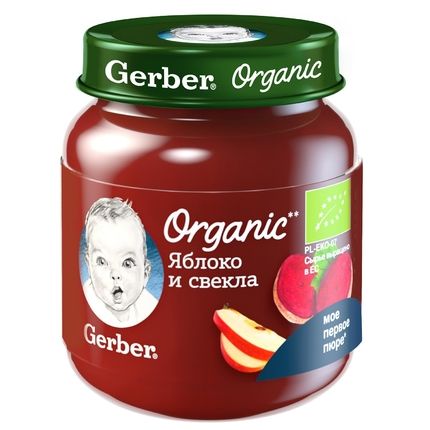 Gerber Organic «Яблоко и свекла» 125г