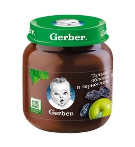 Gerber® Фруктовое пюре Яблоко и чернослив, 130гр