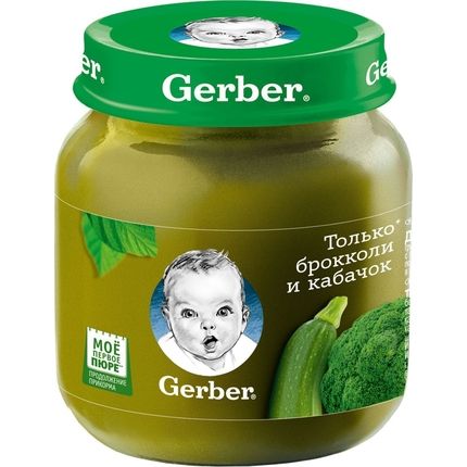 Gerber®  Овощное пюре Брокколи, кабачок, 130гр